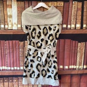Crazy‎ 8 Cowl neck animal print sweater dress